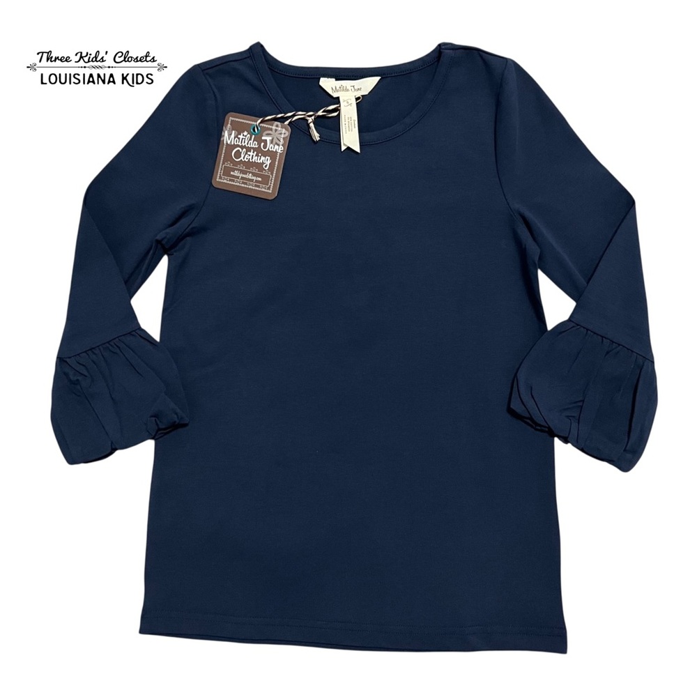 NEW Matilda Jane 8Y Brilliant Daydream Blue Peacock Puffer Tee Shirt